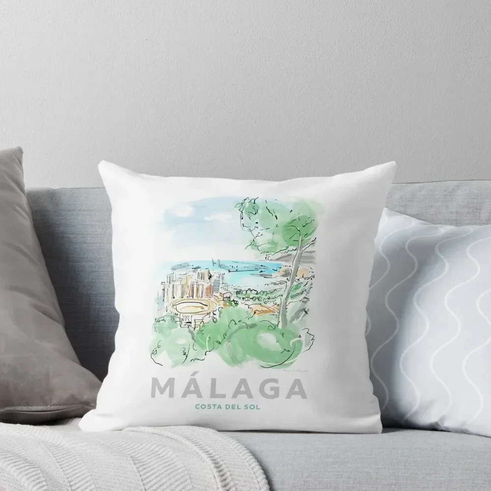 

Malaga Spain Art Throw Pillow christmas pillowcases Cushion Covers For Living Room autumn pillowcase Luxury Sofa Cushions pillow