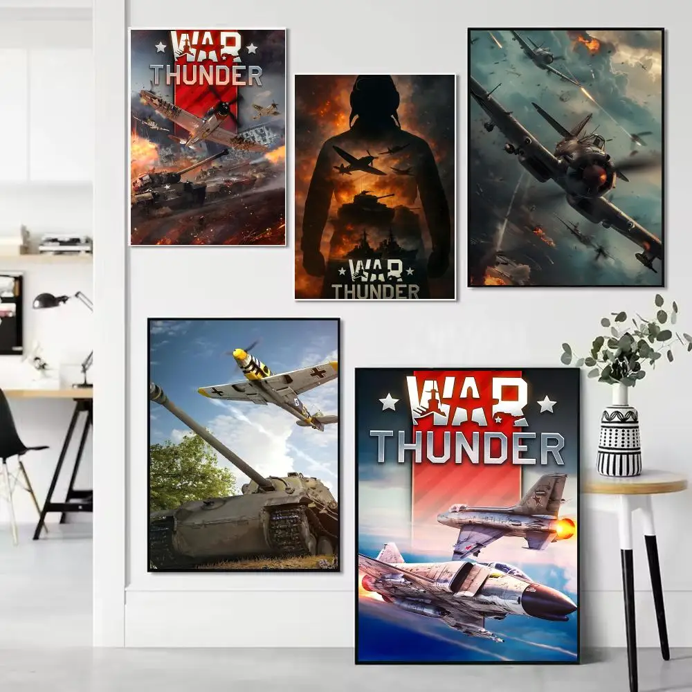 Game W-War Thunder Poster Unframed Canvas Artwork for Bedroom Living Room Bathroom Wall Decor