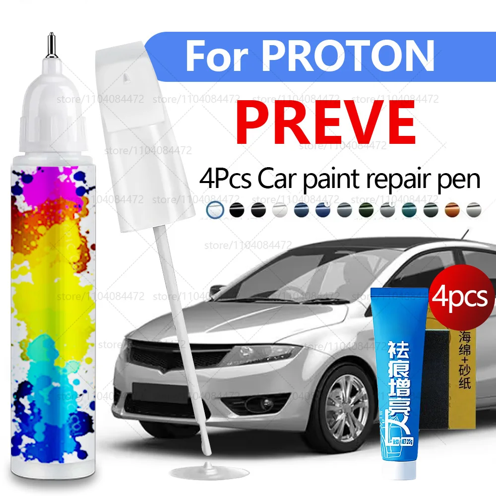 

Ручка для ремонта автомобильной краски для 2012-2019 PROTON PREVE, аксессуары для ремонта царапин, 4 шт., синий A0203 BlackA0221, белый A0157, серебристый
