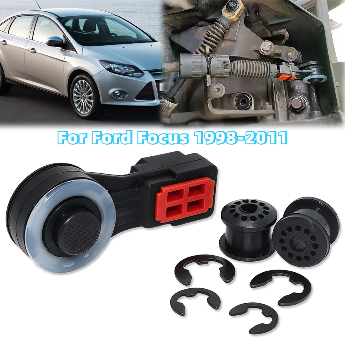 Shifter Cable Collet Bushing For Ford Focus 1998-2011 Manual Gear Shift Selector Linkage Lever End Pivot Sleeve Clips Repair Kit
