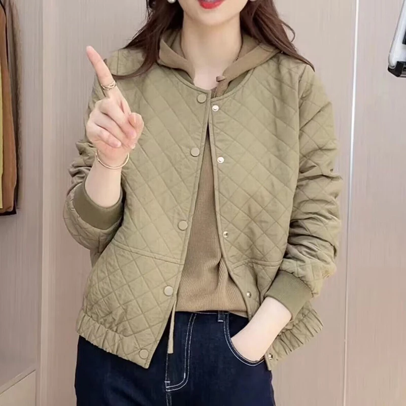 Women Jacket 2023 Spring Autumn Solid Color Casual Long Sleeve Coat New Korean Female Buttons Short Baseball Jakcet Top