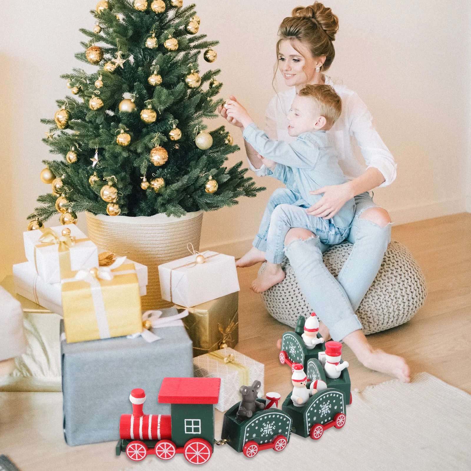 

Украшение Рождественский мини-поезд Рождество Маленький орнамент Елочные украшения Автомобиль Винтаж