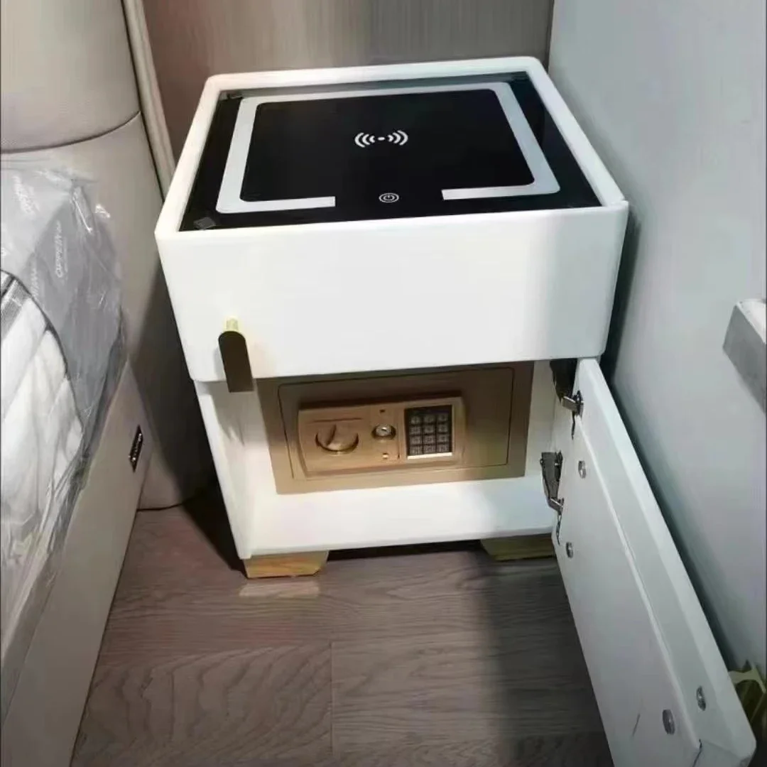 Smart Multifunctional Solid Wood Bedside Table