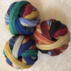 100g 600 Meter Long Dyed Gradient Magic Ball Rainbow Wool Thread Hand Woven Knitted Shawl Scarf Hat Wool Lace Thread Knitting