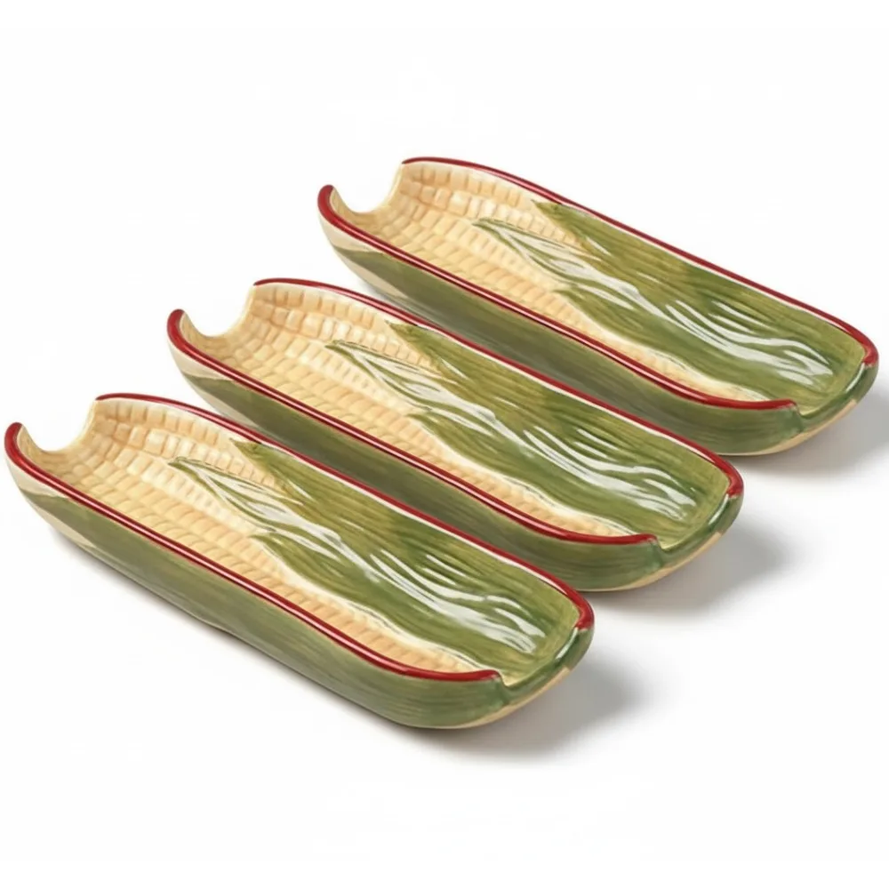 

Винтажная кукурузная посуда, набор из 4 шт., разноцветные керамические тарелки для любителей кукурузы, микроволновая печь и можно мыть в посудомоечной машине.