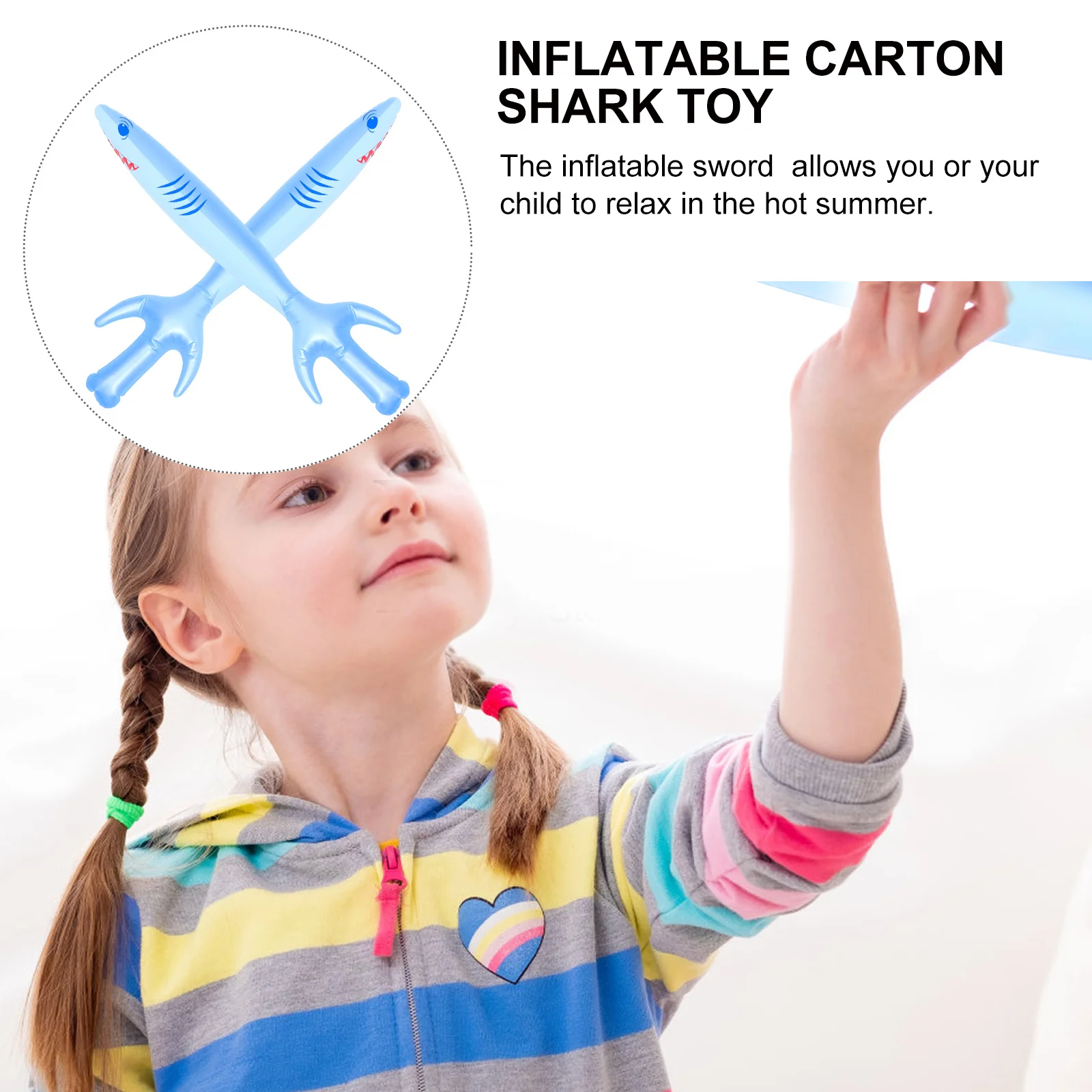 2pcs Inflatable Pirate Swords Shark Shaped Pvc For Halloween Party Role Cosplay Props Balloon Playthings