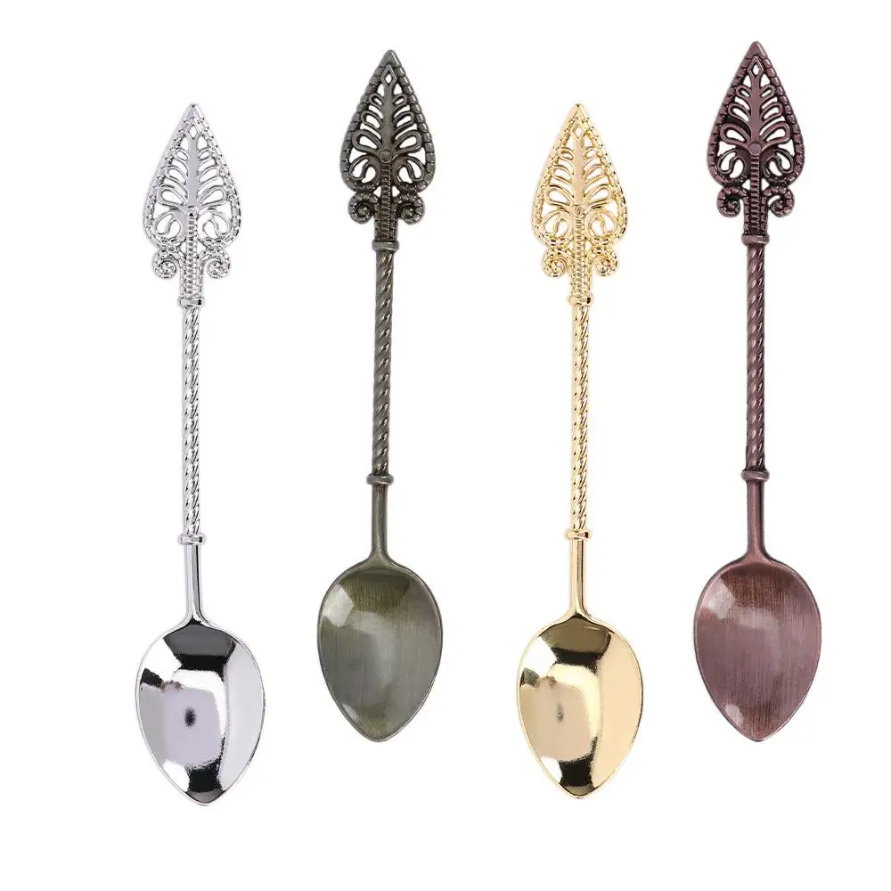 1/3/5PCS Byzantine Medieval Retro Staff Coffee Spoon Sugar Tea Dessert Scoop Cake Mini Ice Cream Carving Alloy Teaspoon