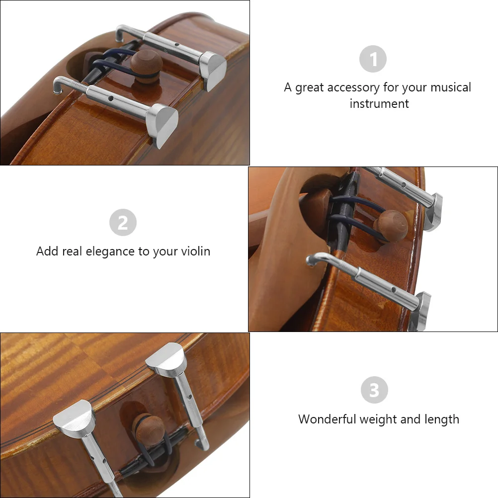2 قطعة مسامير مسند الذقن الكمان أداة نحاسية مساعدات مادة النحاس متينة مقاومة للصدأ تصميم أنيق قابل للتعديل