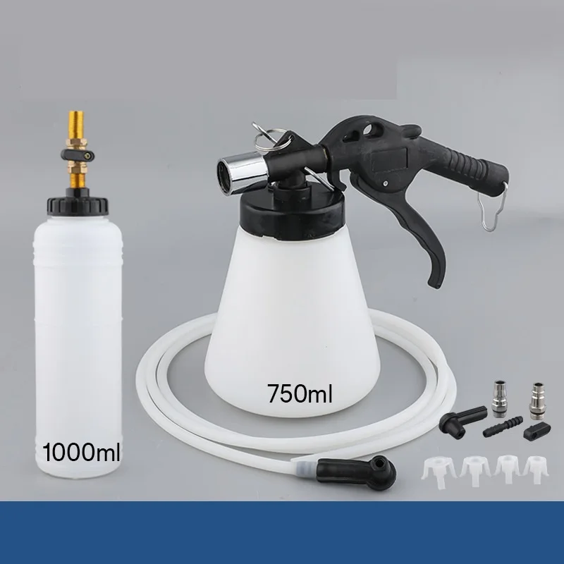 0.75L 1L Dual Oil Pot Brake Oil Replacement Tool Oil Pot Automotive Brake Fluid Injector Pneumatic Brake Oil Replacement Machine