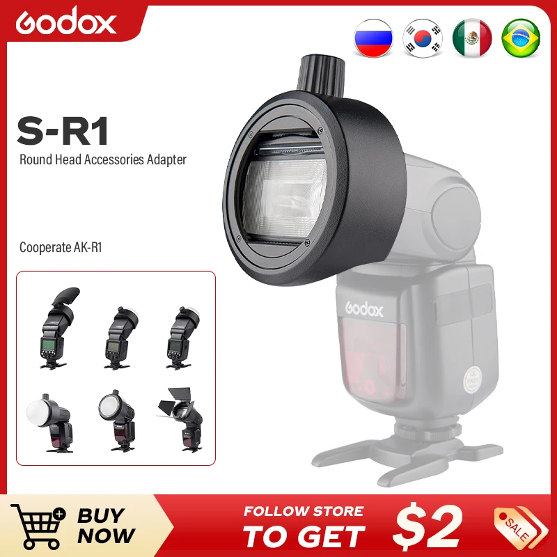 Godox S-R1 Flash  Speedlight Adapter for Godox TT685 V860II V350 TT600 Yongnuo Canon Nikon Sony Flash