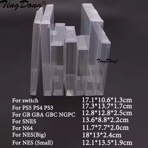1PC Transparent Clear Cartridge Protective Case Cover For GB GBA GBC SNES N64 NES NGPC Switch Protector Box For PS5 PS4 PS3 PS2