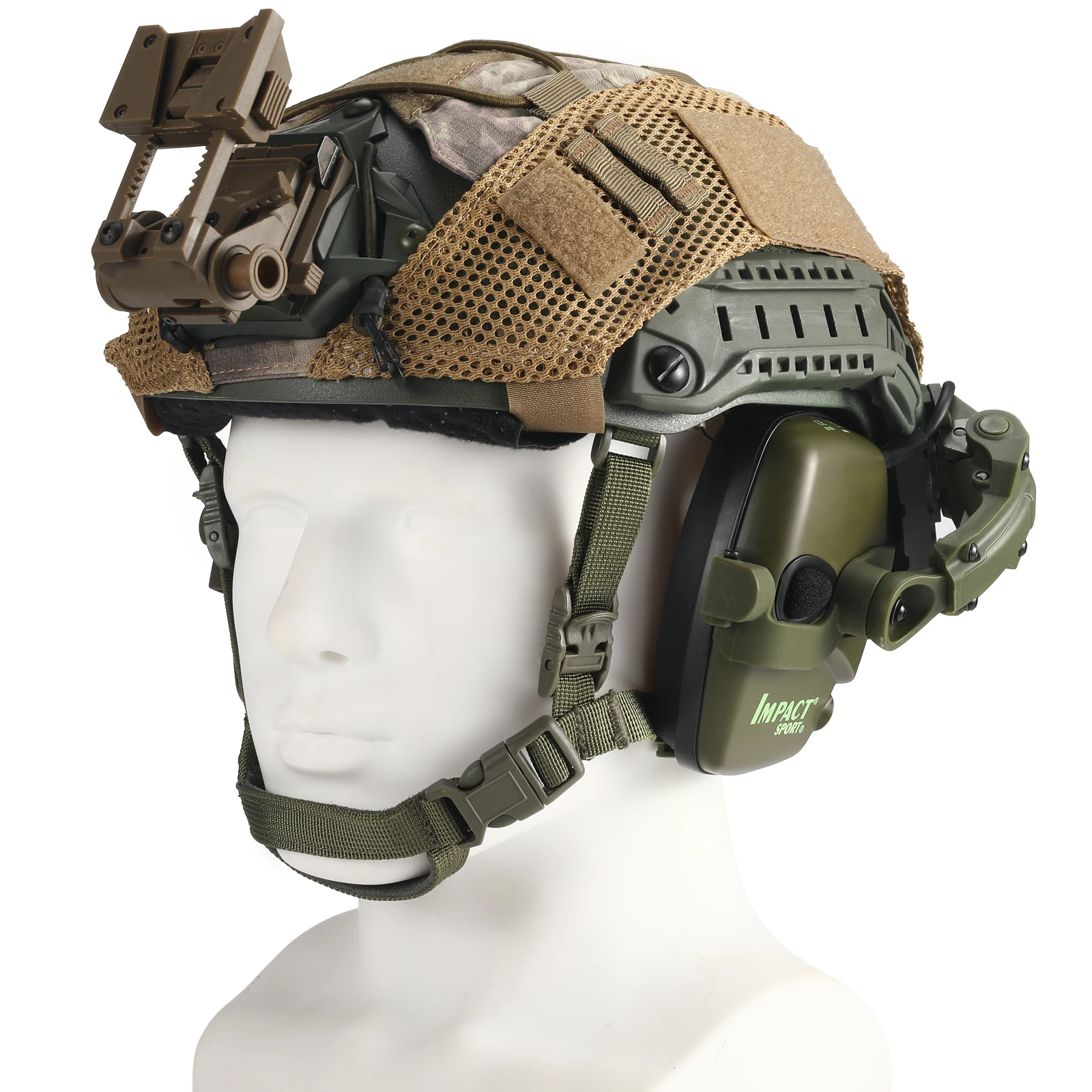Impact Sport Electronic Shooting Headset, Capacete montado Ver, Captador de caça, Redução de ruído, Proteção auditiva