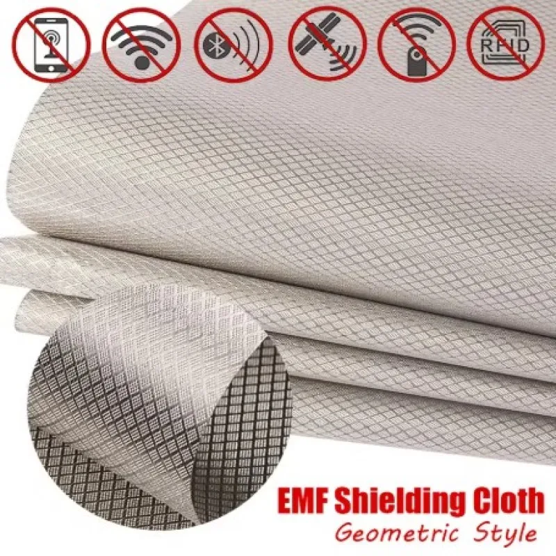 Faraday Fabric RFID Shielding Geometric Style Block WiFi Anti-Radiation Conductive Magnetic Copper/Nickel EMF Protection Cloth