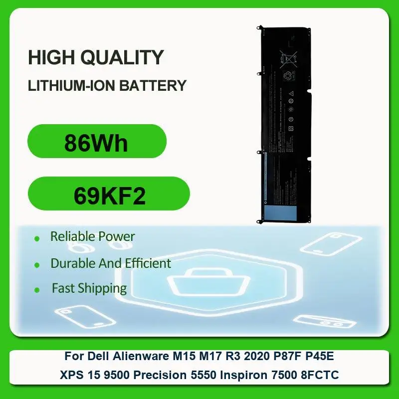 Battery For Dell Inspiron 13 15 5000 7000 Series 5570 7579 Vostro 5468 P69G 3CRH3 7378 5567 XPS 9500 9510 9520 Precision 5550