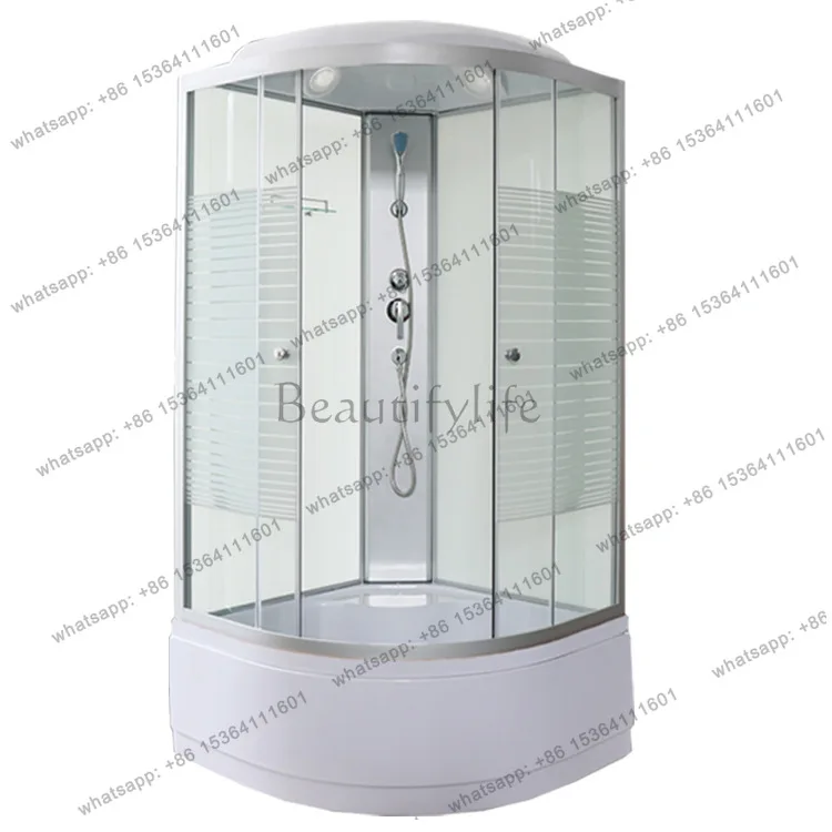

Integral shower room High basin Household shower room Shower room, curved fan sliding door