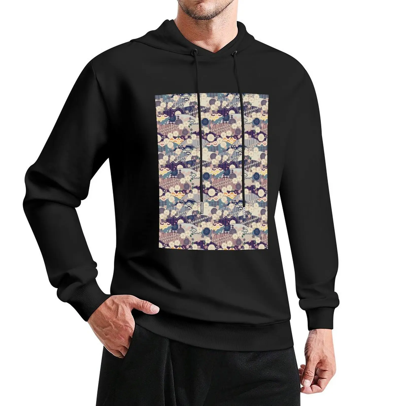 

Traditional Japanese Kimono Pattern Pullover Hoodie men's clothes graphic hoodies