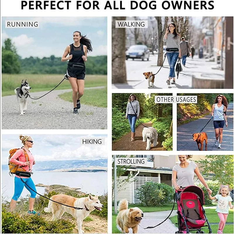 Sports Waist Bag Dog Walking Leash Outdoor Dog Walking Reflective Telescopic Leash Dog Explosion-proof Running Leash