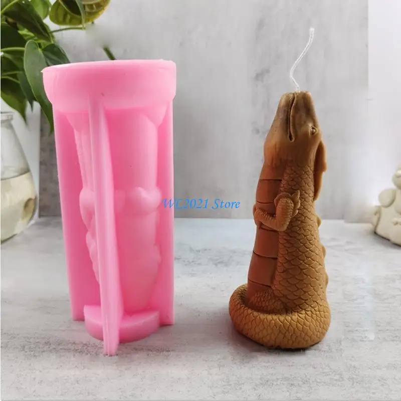 G5GC تنين رائع ثلاثي الأبعاد للرأس قالب من الراتنج مصنوع يدويًا شمعة للعلاج العطري من السيليكون لتزيين سطح المكتب للمنزل والمكتب #2