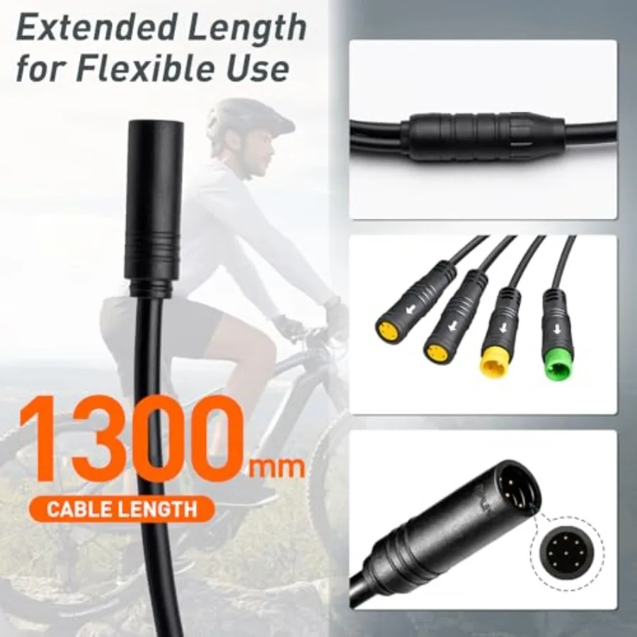 1T4 كابل الأسلاك تسخير ل Bafang BBS01 BBS02 BBSHD منتصف محرك عرض المحرك الفرامل الإبهام خنق موصل مقاوم للمياه 51in