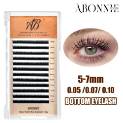 Abonnie 0.07 Bottom Lashes Classic Eyelash Extensions Fluffy Individual Lashes Mixed Tray