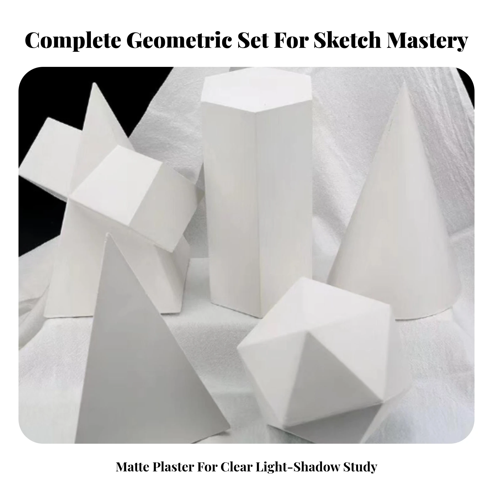 16 Pieces Plaster Study Models Accurate Sketch Geometric Model Geometric Plaster Sculptures Small Sketch Practice Sculpture