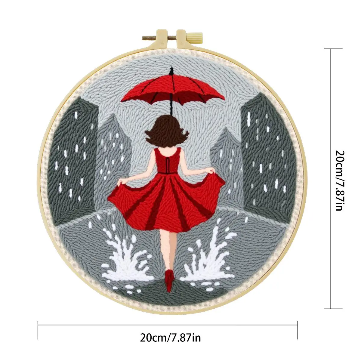 20X20CM/7,87 Zoll Stanznadel-Stickset für Damen, Stickerei-Kit, gestrickte Stickerei, DIY, handgemachtes Geschenk, Nähkunst – Detail 2
