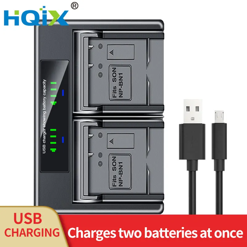 

HQIX for Sony DSC-WX150 WX30 W730 WX50 WX100 WX7 W570 W520 W830 WX5C QX10 Camera NP-BN1 / NP-BN Dual Charger Battery