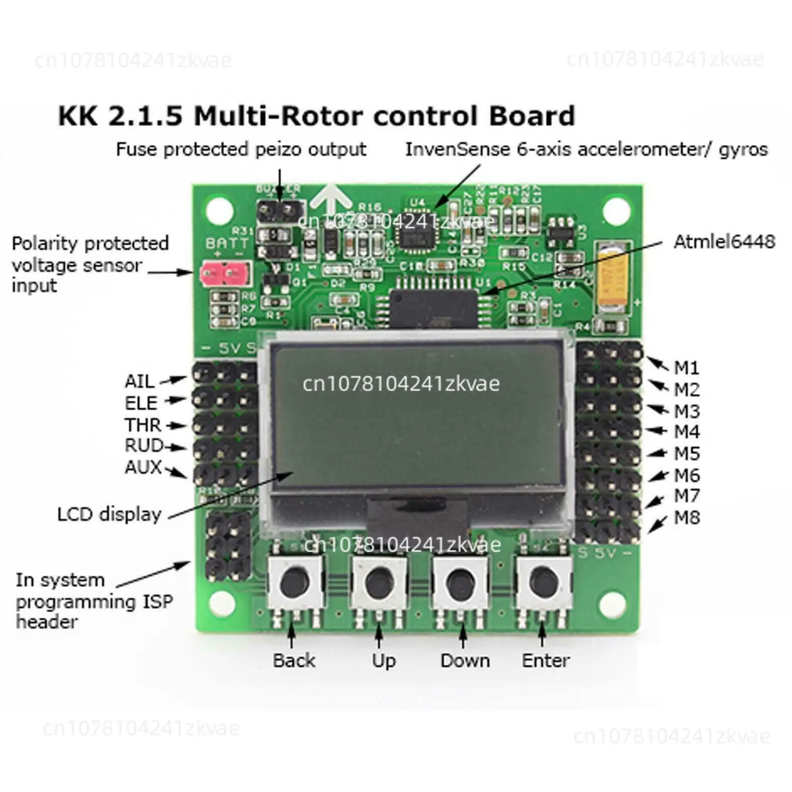 KK 2.1.5 KK2.15 LCD Multirotor Flight Control Board KK2.1.5 for Quadcopter KK2 6050MPU 644PA F450 F550 S500