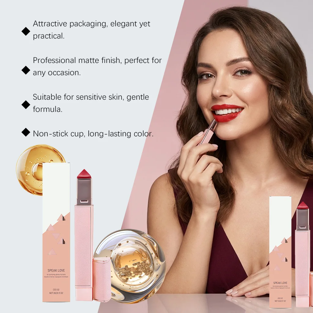 Balsamo Labbra Multicolore a Lunga Durata, Idratante, Anti-Screpolature, Portatile, Adatto per Uso Quotidiano e Feste, Rossetto Illuminante