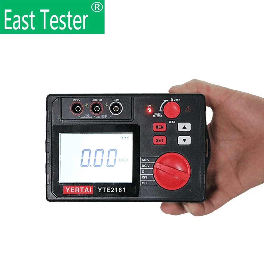 Oost-tester Isolatieweerstandstester, 10G Ohm 1000V YTE2160, 100G Ohm 2500V YTE2161, DC AV-spanningsmeting, DAR PI-testen