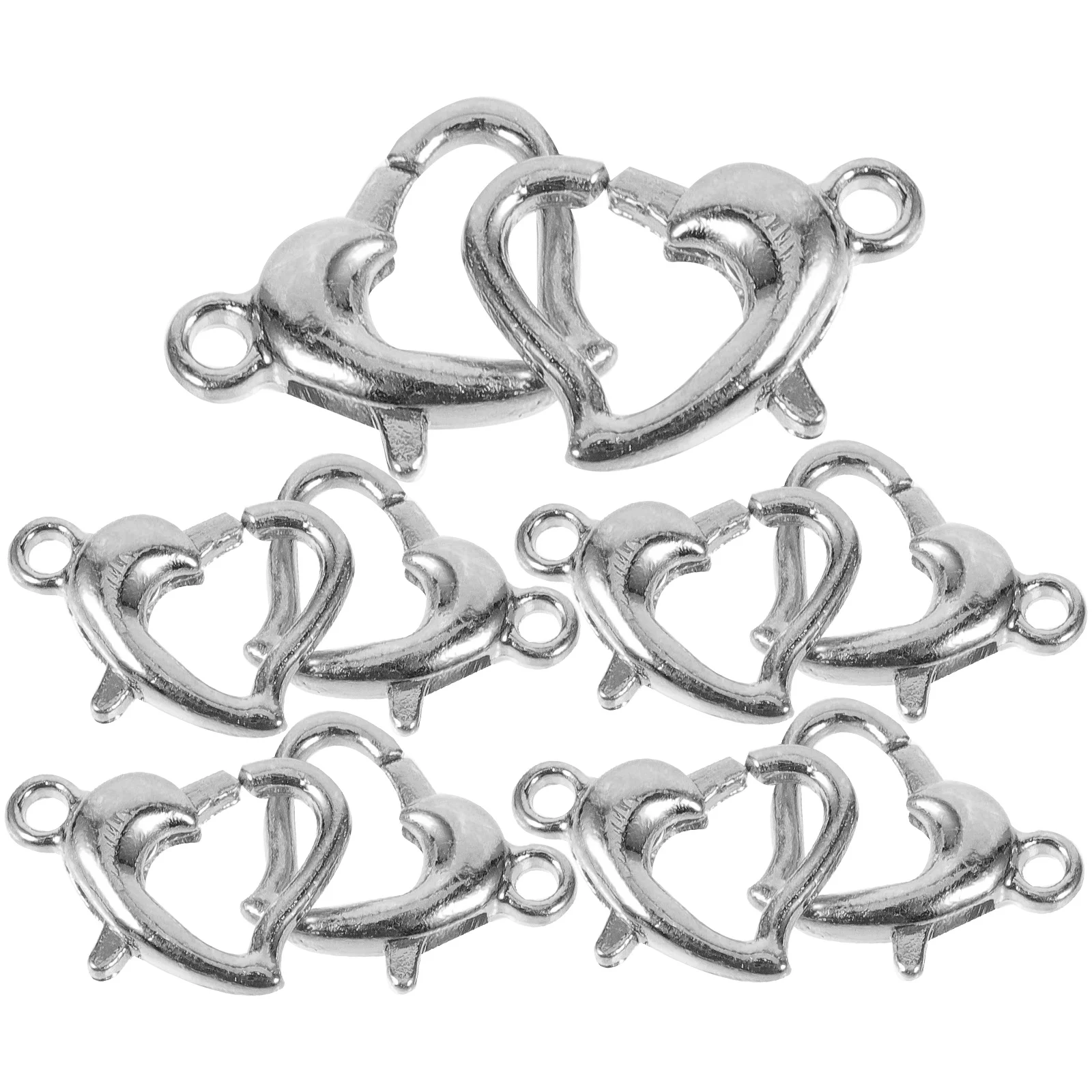 

10pcs Heart Lobster Clasps Metal Bracelet Necklace DIY Jewelry Necklace Clasps Making Materials Key Ring Accessories