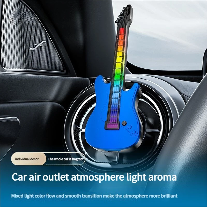 

1 PC Car Air Vent Aromatherapy Guitar Light Luxury Ambient Light Aromatherapy Ornament Classic Cologne Gardenia Ocean Fragrance