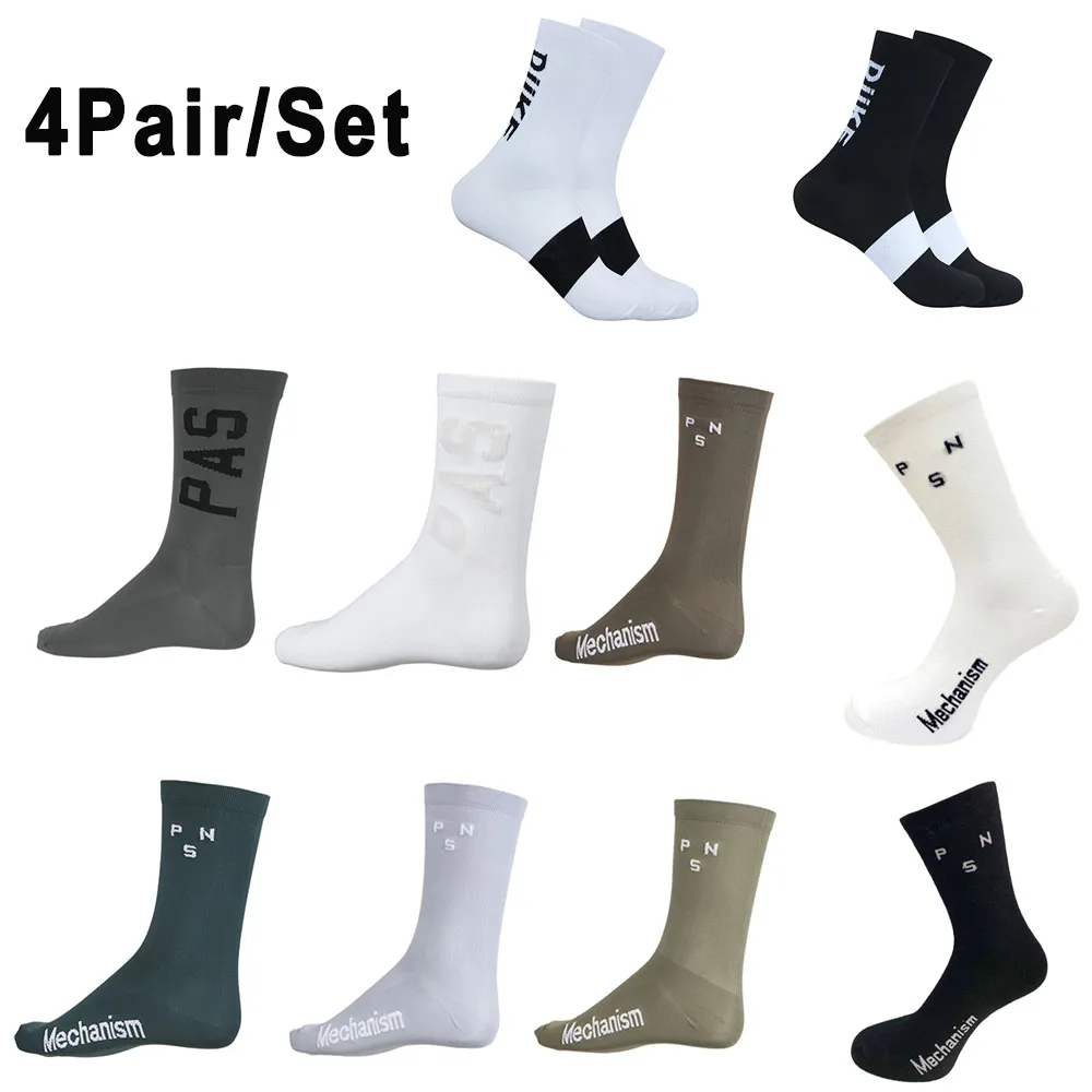 4 Pair/Set Cycling Socks Sport Racing Socks Professional Brand Road Bicycle Socks Breathable Cotton Socks Combo for Men Women