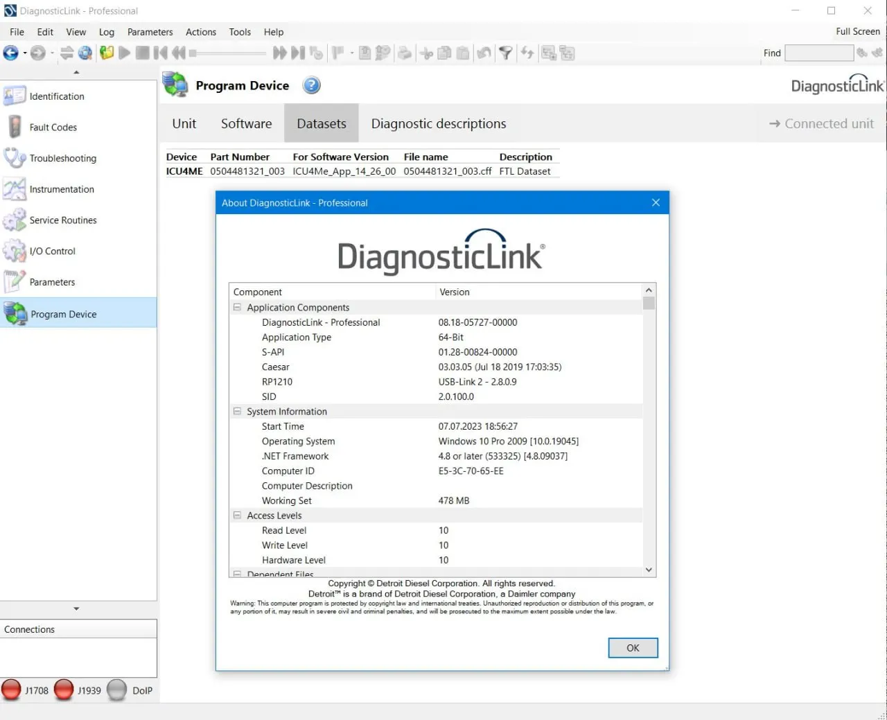 Detroit Diesel DDDL Dataset Firmware Export&Import Tool