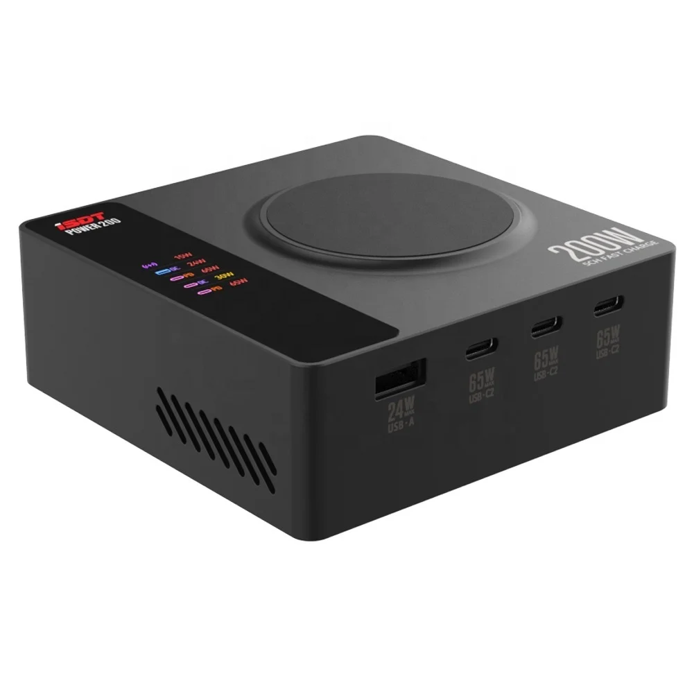 Настольное быстрое зарядное устройство ISDT POWER 200 Вт, сверхвысокая мощность, многофункциональный протокол быстрой зарядки, подключение через приложение, независимый канал