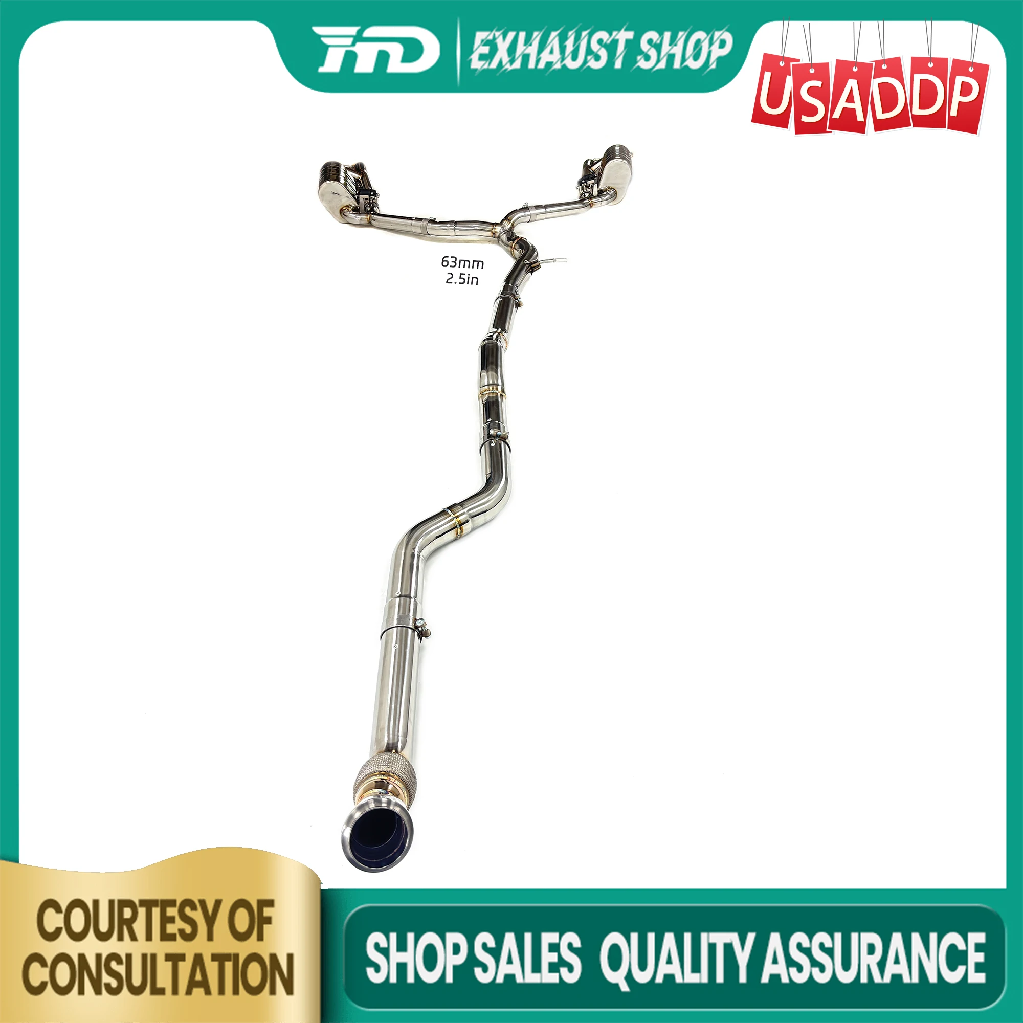 

HMD Exhaust system for Mercedes Benz GT43 GT50 E53 GT53 High sensitivity Electronic valve High precision Muffler SS304 Catback