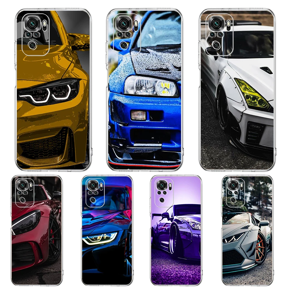 

Blue Red JDM Sport Car Phone Case For Xiaomi Redmi Note 12 4G 11 10 Pro 5G 10C 10S 9S 9 9T 8T 9C 9A 8 8A 7 K50 K40 Clear Cover