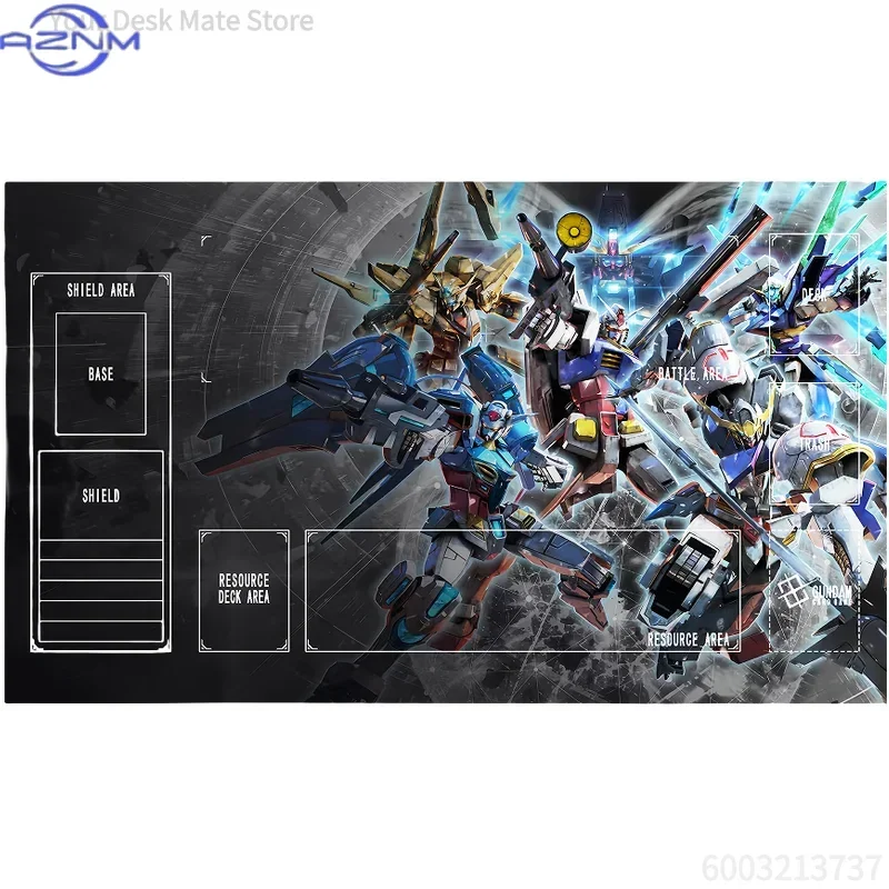 Anime Multiple Mecha Battle TCG Playmat Mouse Pad, Rubber Non-Slip Base, Smooth Surface for Card Game and Desktop Gaming Use