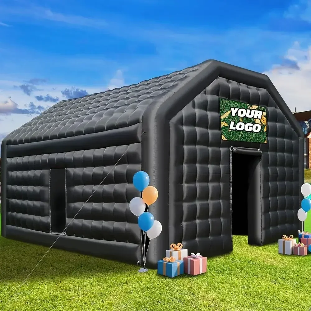 Large Iatable Nightclub Tent 20X16.5X12t with Blower, Black Party Tent, Gazebo Event House or Wedding, Backyard Party, Birthday