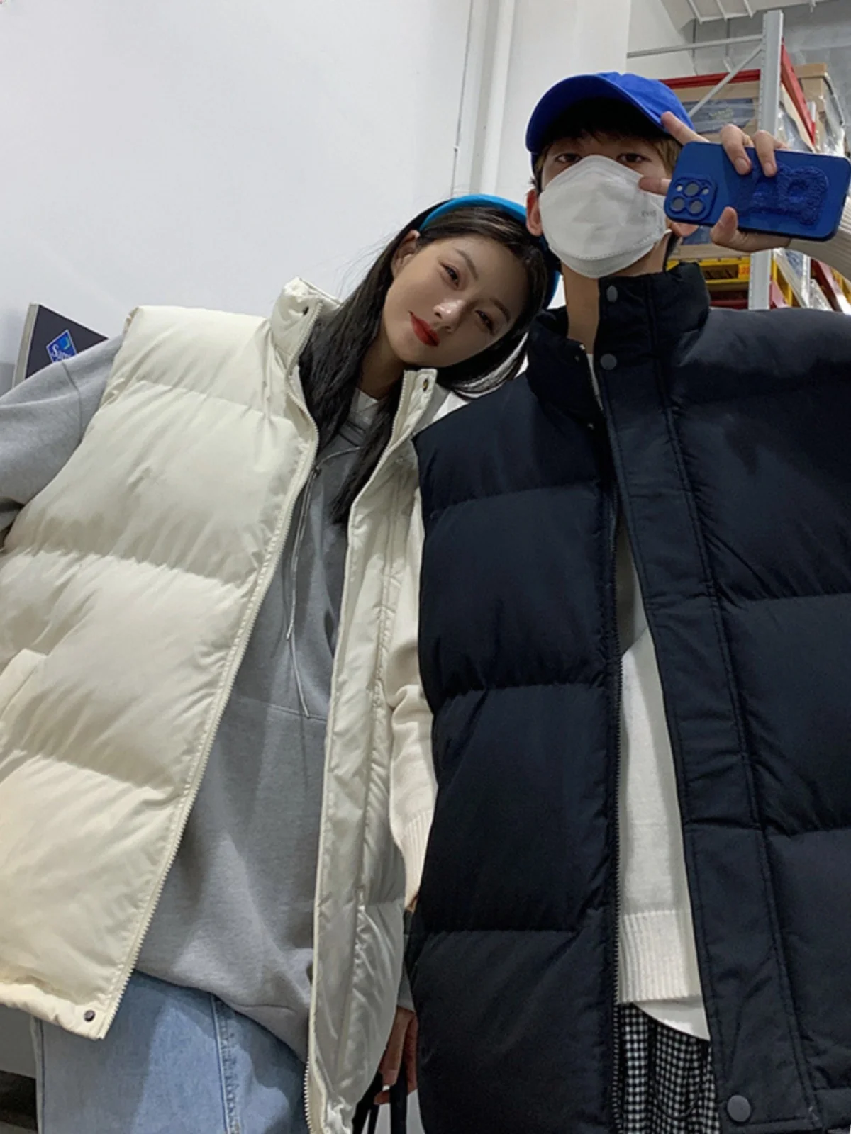 

Мужской модный пуховый жилет 2024, весна-осень-зима, воротник-стойка, верхняя одежда на хлопковой подкладке, теплая одежда для пар, повседневная одежда