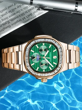 SAPPHERO 남성용 시계 패션 쿼츠 시계 남성용 스테인레스 스틸 시계 시계 럭셔리 남성용 선물