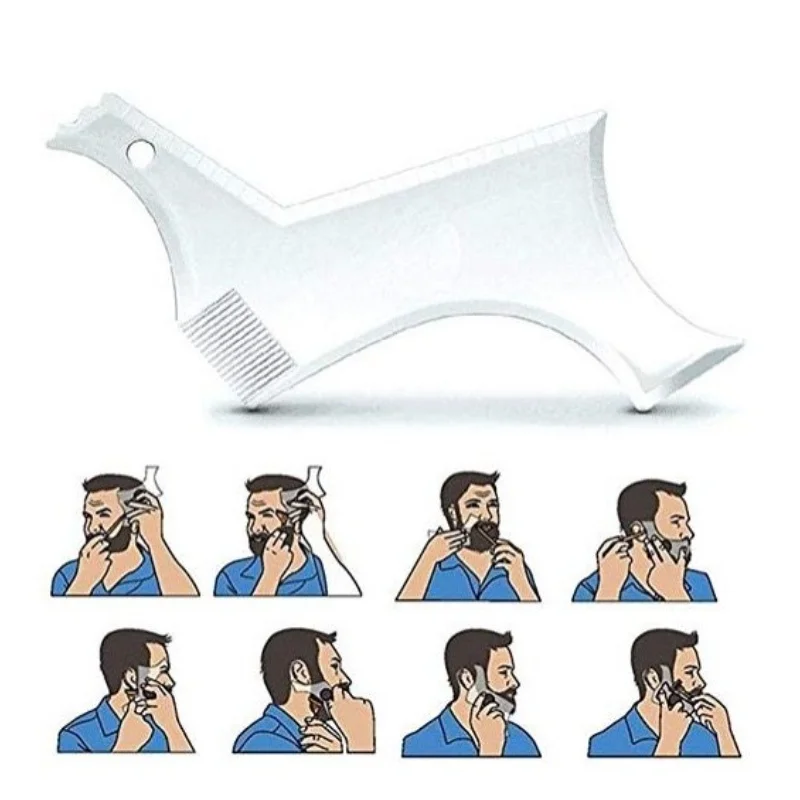 Beard Styling Comb Clear Beard Ruler Men's Care Comb Sideburns Beard Trim Contour Tool image 5