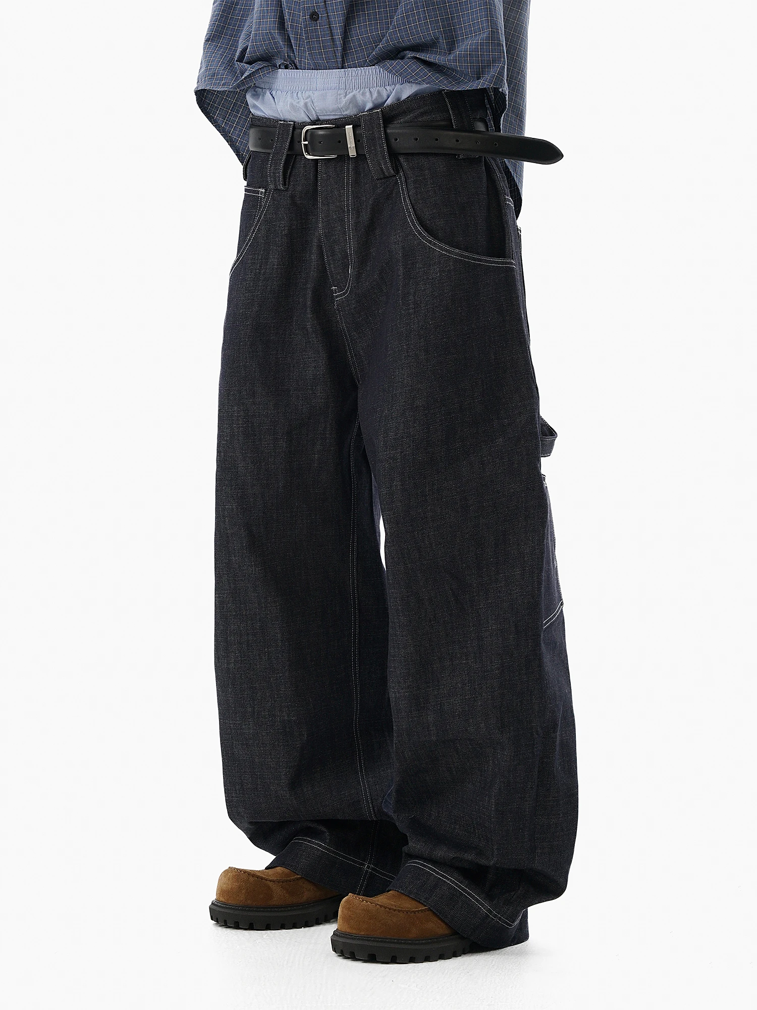 메이슨프린스 슈퍼 배기 오리지널 불 데님 레트로 90년대 스타일 롱 진 신상품 캐주얼 롱 팬트립 캐주얼 아우터웨어