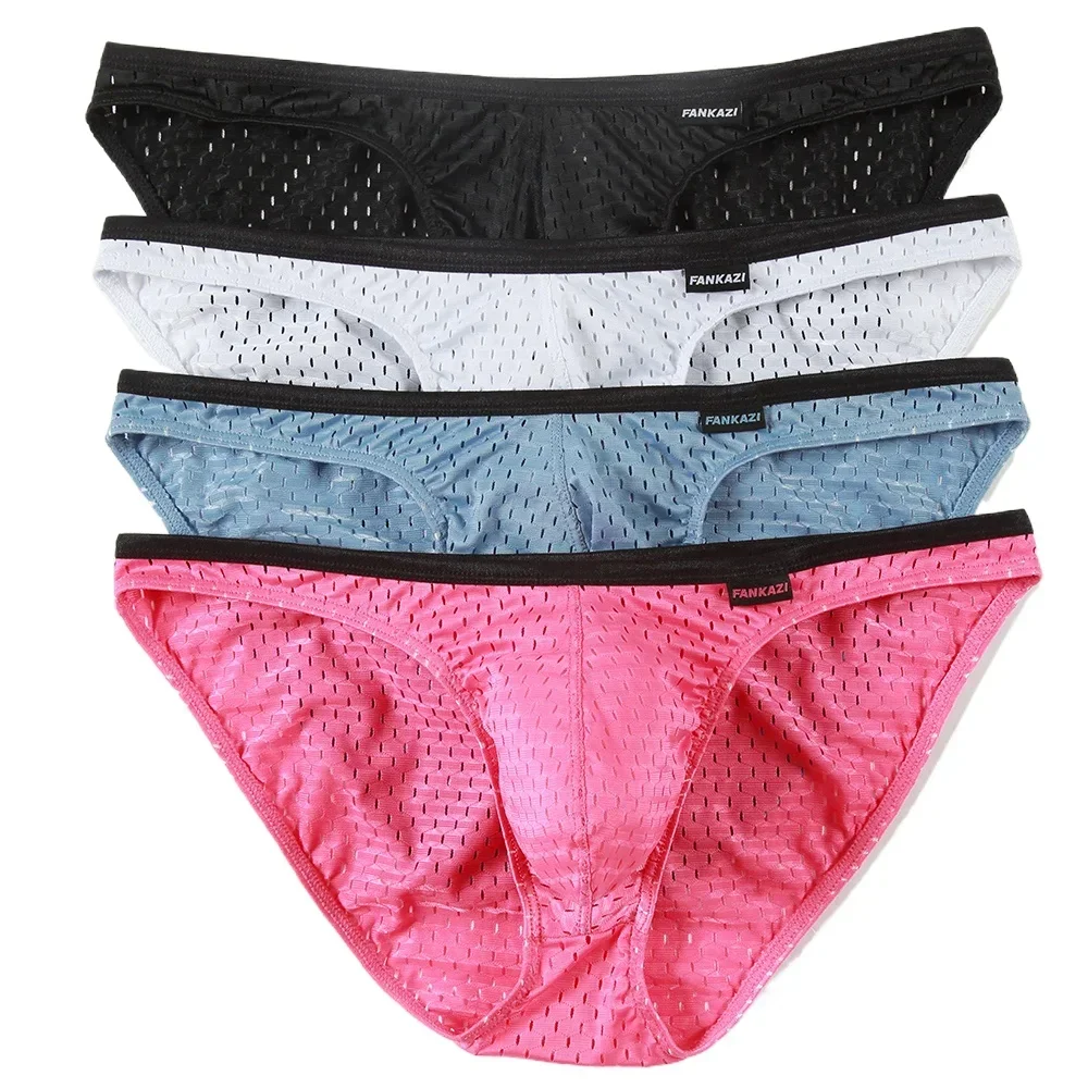 

Fashion Men's Underwear Briefs Low Waist Panties Mesh Breathable Sheer Underpants
