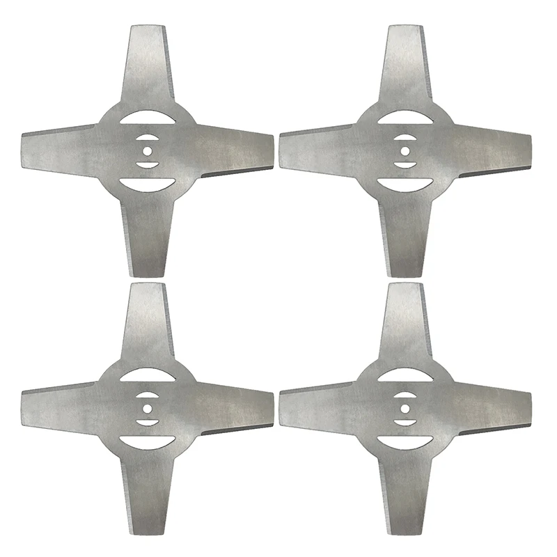 Garden Power Tool Accessories 4Pieces Metallic Blade 4Teeth for Electrical Grass Trimmer Brush Cutter
