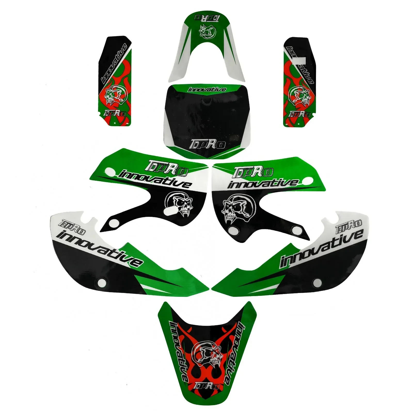 TDPRO Plastic Fender Fairing Kit + Graphics for Kawasaki KLX 110 DRZ KX65 Dirt Pit Bike