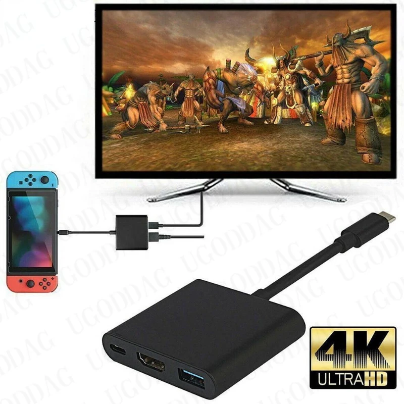 1080P 4K HDMI-Compatible Adapter For Switch USB C 3.0 HDTV Converter Type-C HUB Adapter for Home TV PC Video Player For Galaxy