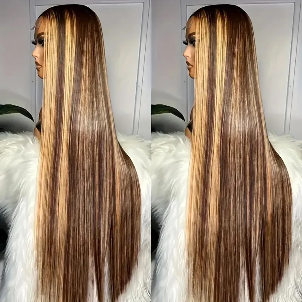 

40 44-дюймовый Hd Необработанный Выделенный Парик 100% Человеческие Волосы Ombre 13X6 Кружева Фронтальные Цветные Прямые Парики Человеческих Волос 360 Полный Парик Фронта Шнурка