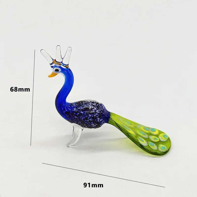 Creative Handmade Glass Peacocks Hedgehog Birds Animal Ornaments Home Tabletop Study Bedroom Decoration Festivals Gifts Crafts