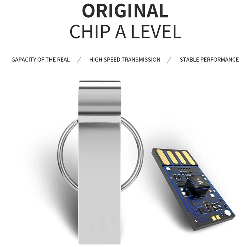 BINFUL – clé Usb étanche en métal, support à mémoire de 4Gb 8Gb 16Gb 32Gb 64Gb 128Gb, lecteur Flash, Logo personnalisé, cadeau